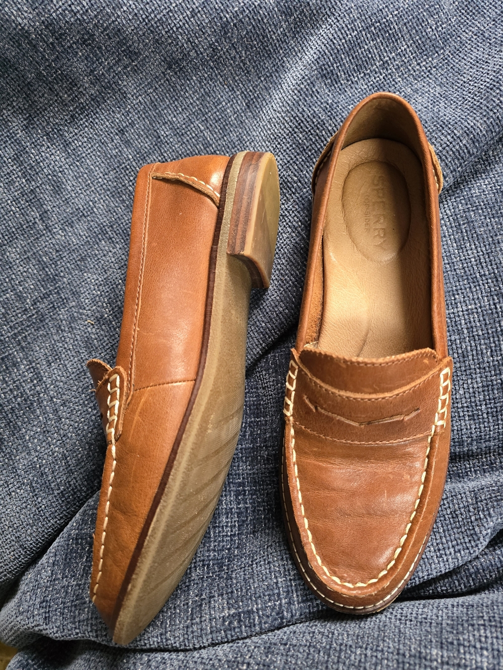 Sperry Seaport Women's Tan Leather Penny Loafers
